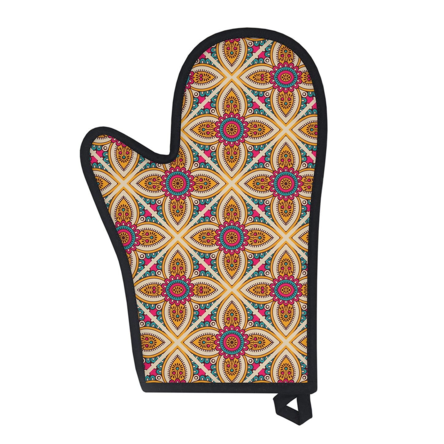 Bohemian Girly Mandala Pattern Oven Glove, Bright Colored Oven Mit