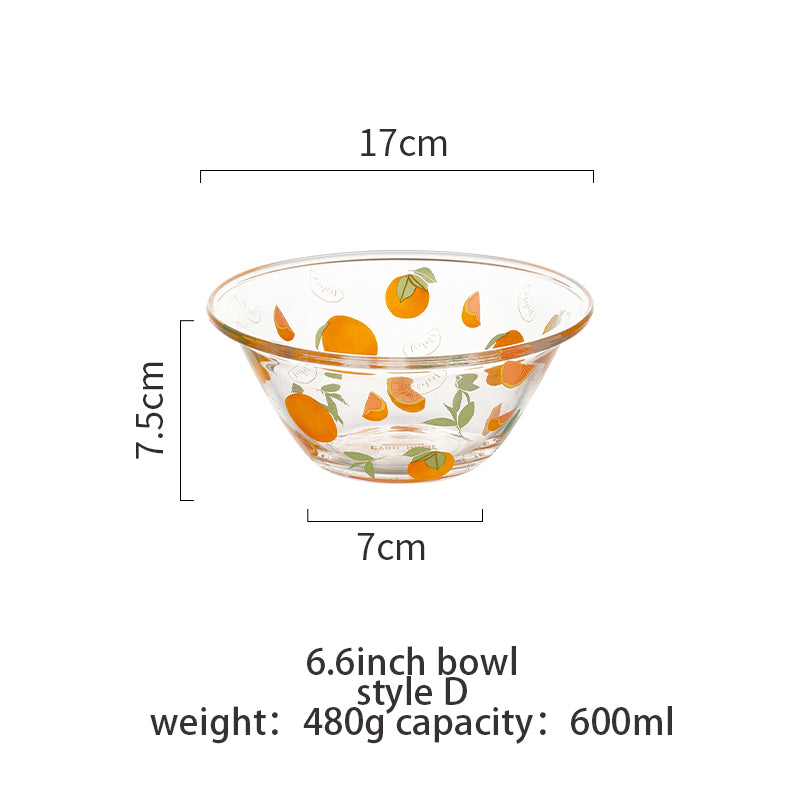 Transparent Glass Bowl Cute Home Salad Fruit Bowl