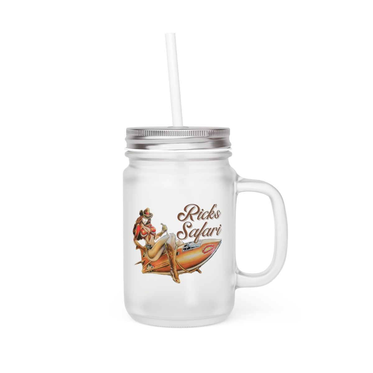 Custom Rick's Antique Safari Mason Jar Tumbler