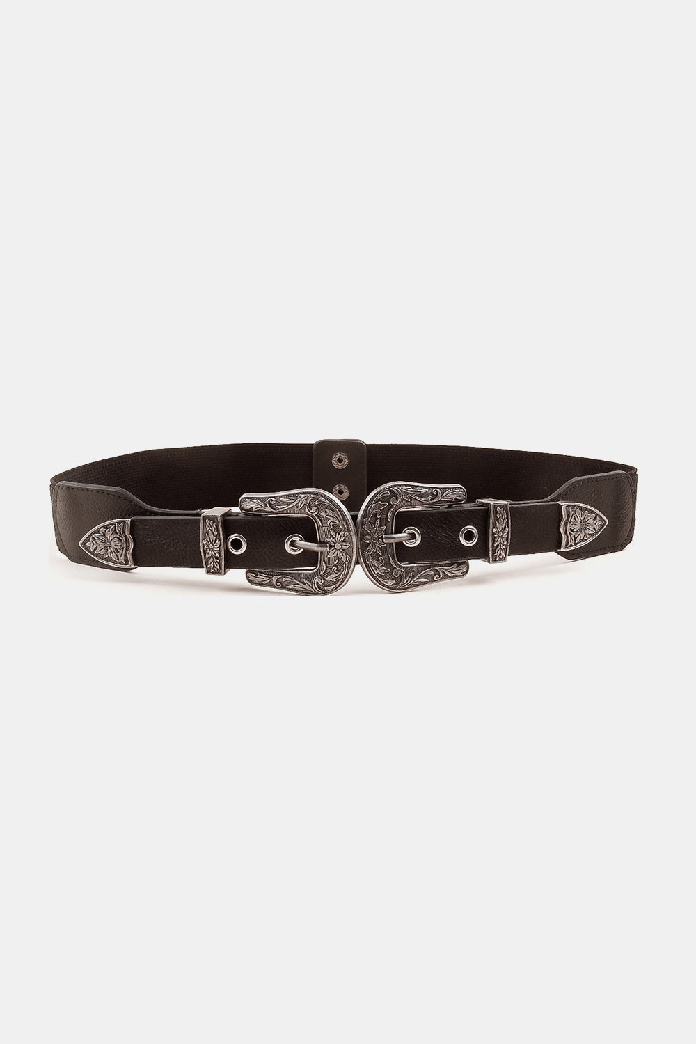 Symmetrical Zinc Alloy Buckle PU Western Leather Belt