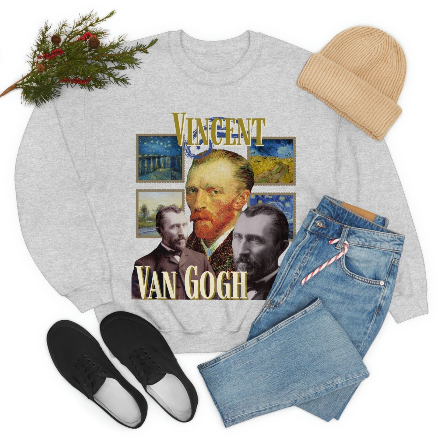 Vincent Van Gogh Sweatshirt, Y2K Style Bootleg Famous Post-Impressionish Artist Fan Retro Pullover Crewneck, Artist Gift