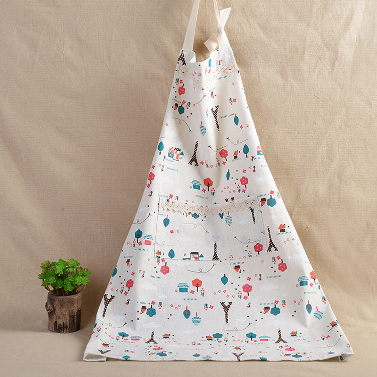 Triangular Tree Cotton And Linen Apron Polka Dots