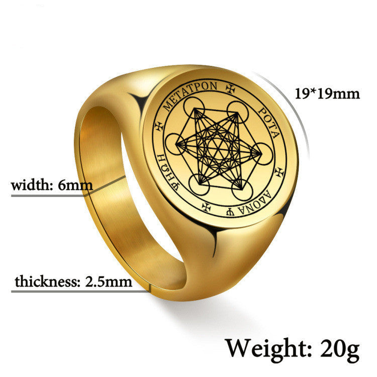 Personalized Patterns Star Of David Stainless Steel Ring