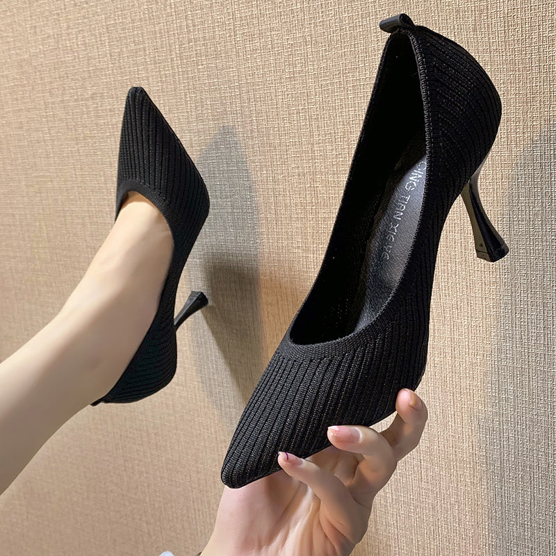 Women's Stiletto Knit Heel Shoes