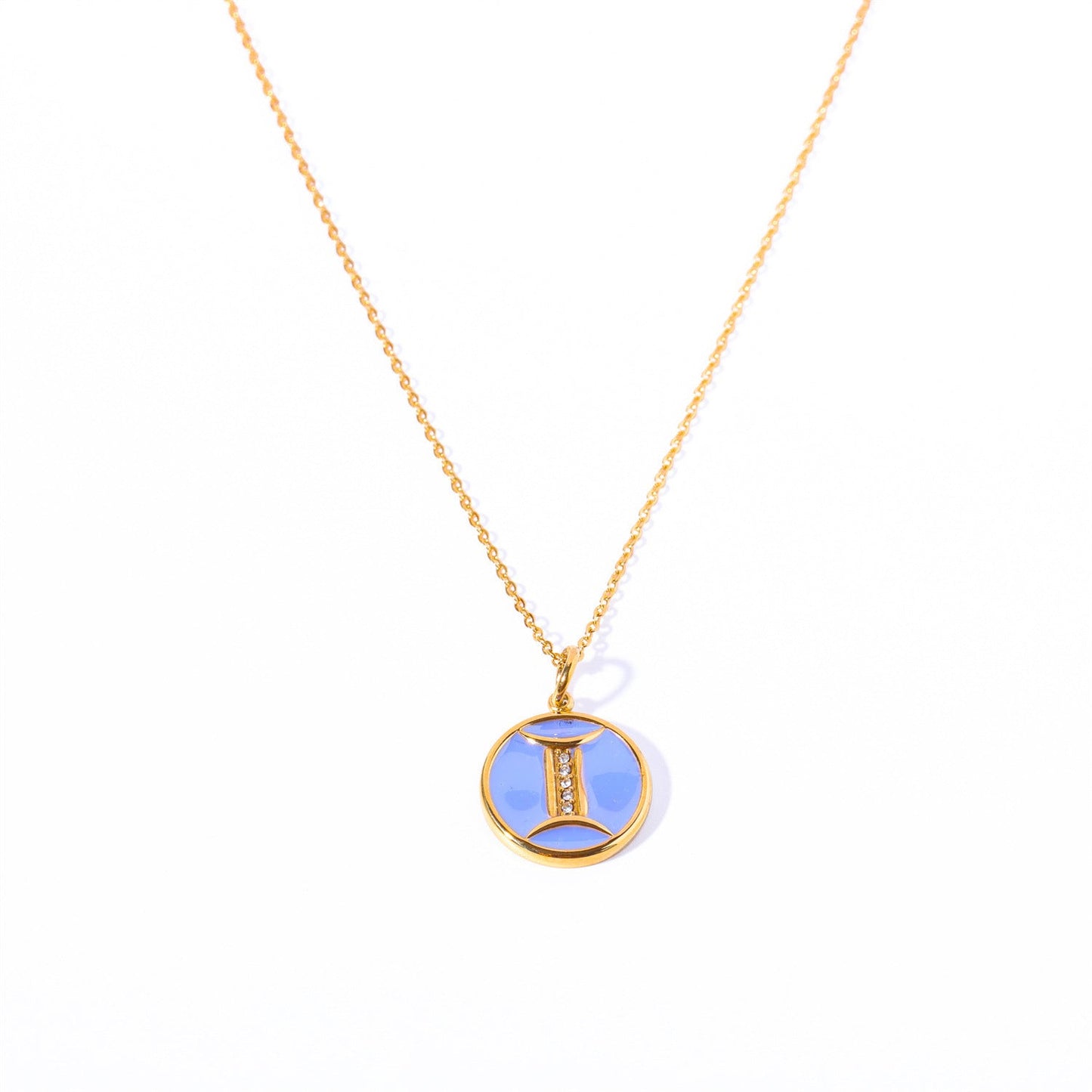 Colorful Oil Twelve Astrological Sign Constellations Necklace