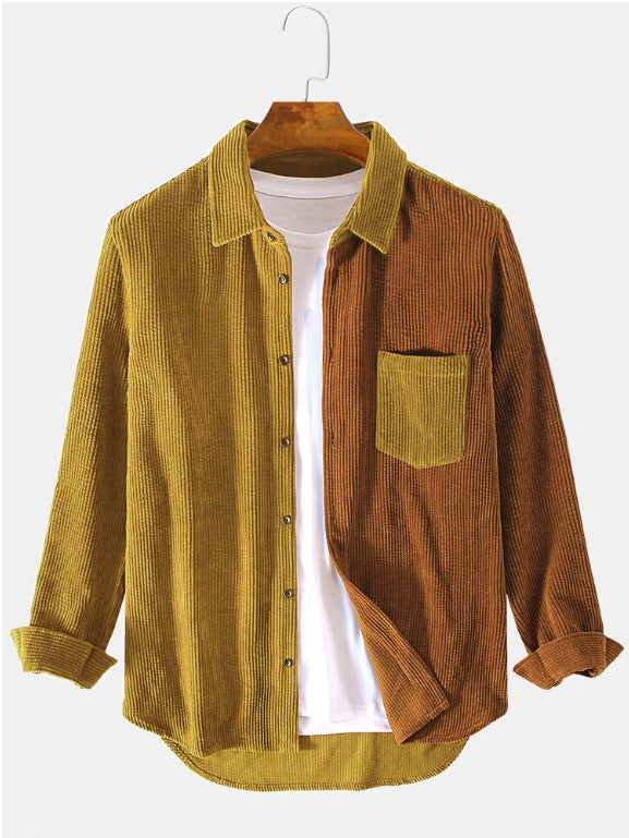 Patchwork casual loose Long Sleeve Shirt