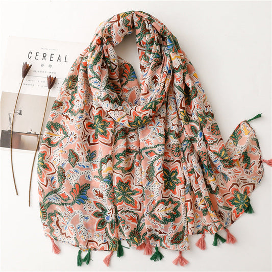 Sweet Floral Medium Cotton Scarf