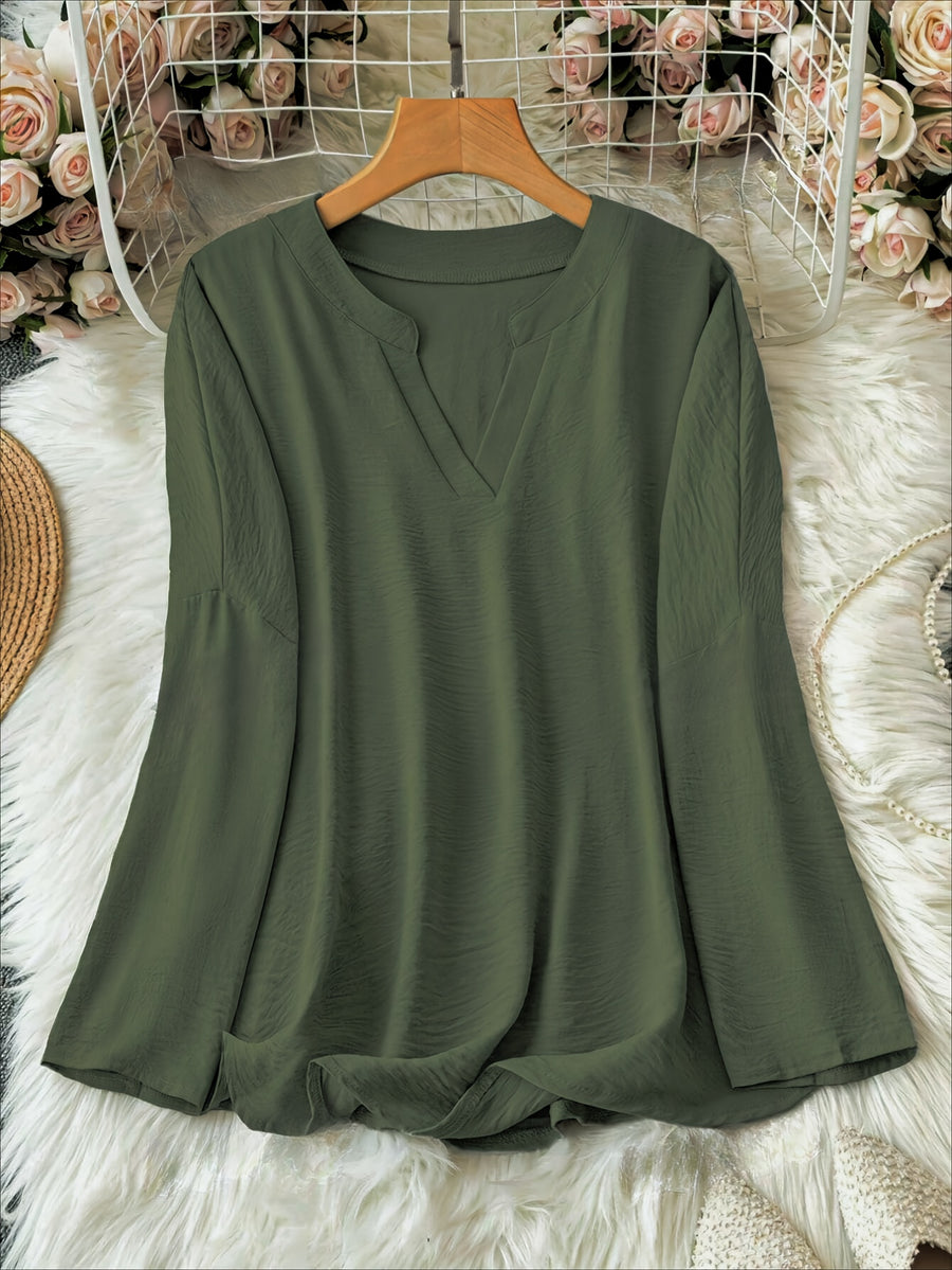 Classic Long Sleeve V-Neck Top