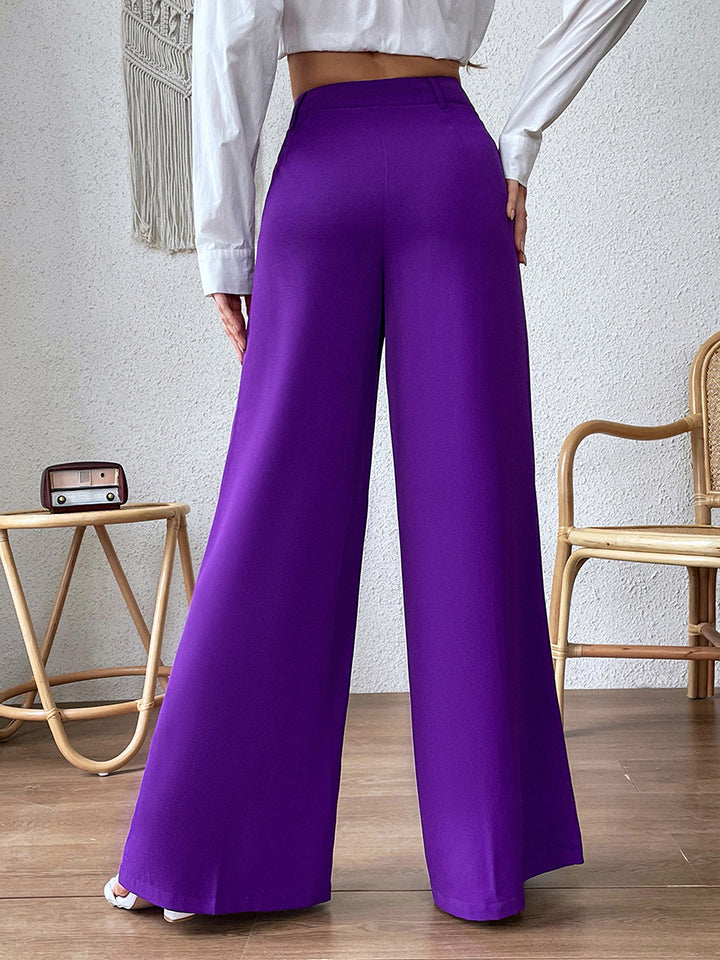 Purple High Waist Wide Leg Pants