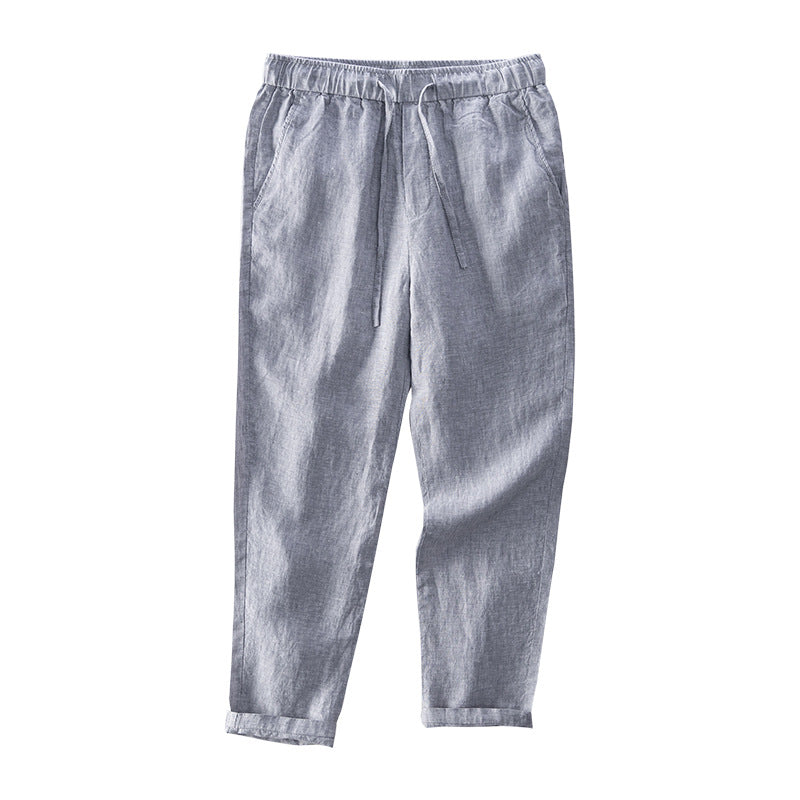 Men's Linen Elastic Waist Casual Pants