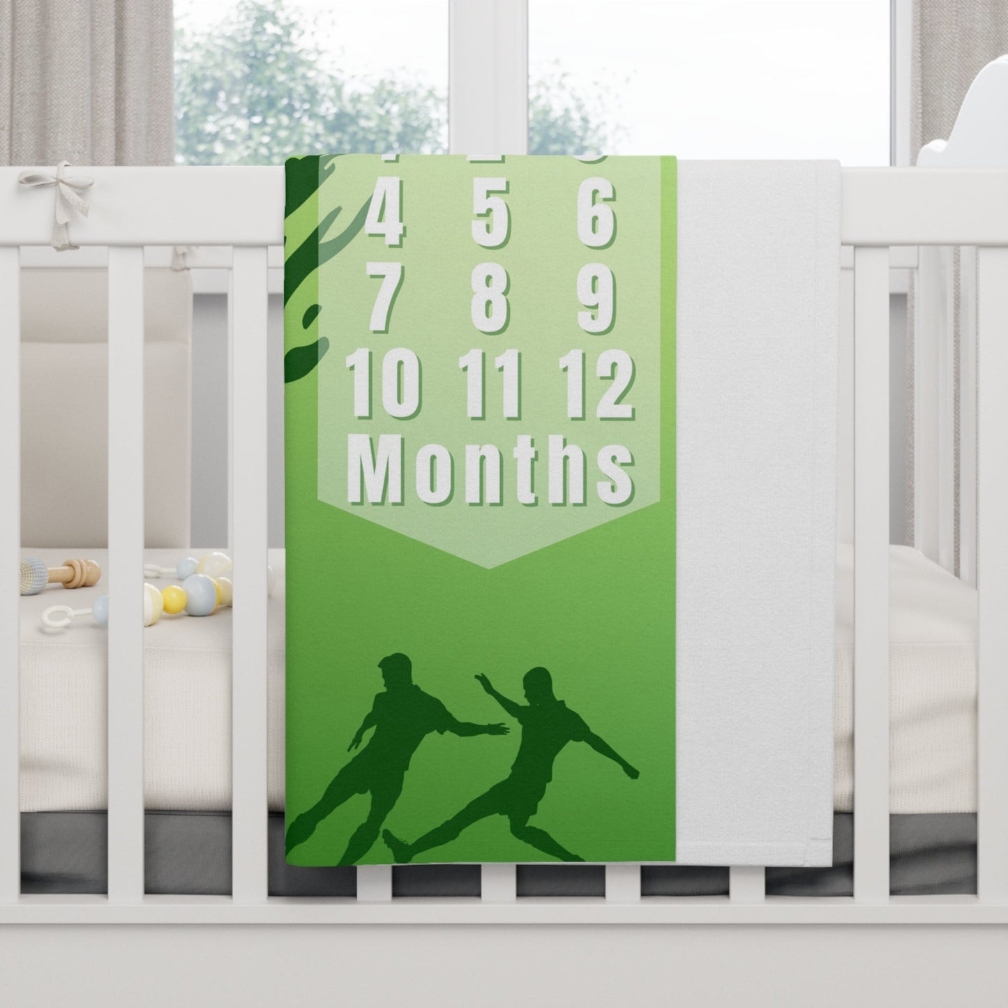 Soccer Soft Fleece Milestone Blanket, Boys Monthly Growth Tracker, Personalized Baby Blanket, Baby Shower Gift, Newborn Baby Gift