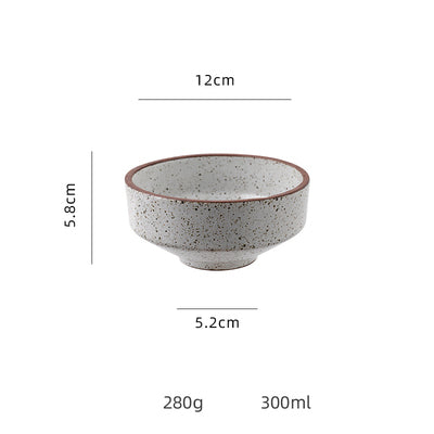 Household Rough Pottery Single Retro Rice Bowl