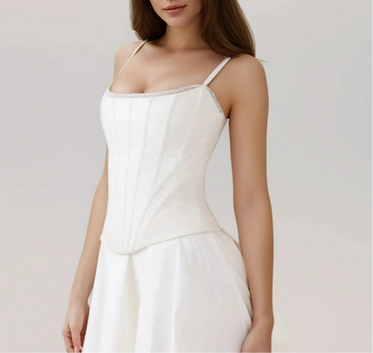 White Corset Cami Top