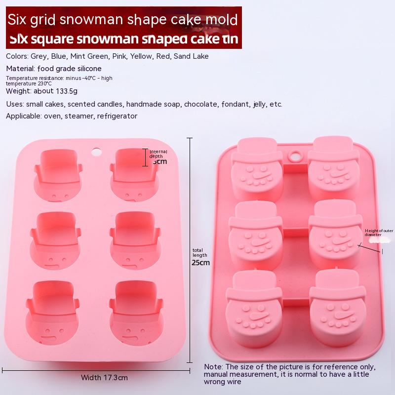 Christmas Silicone 6 Square Shaped DIY Baking