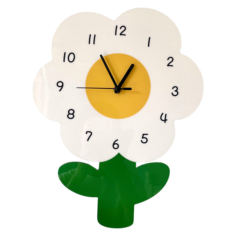 Simple Flower Creative Literary Cartoon Wall Clock