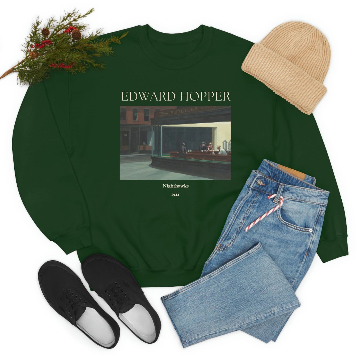 Edward Hopper Nighthawks Art Sweatshirt, Famous Painting Pullover