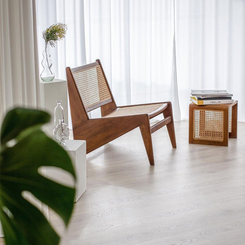 Vine Woven Japanese Square Solid Wood Coffee Table