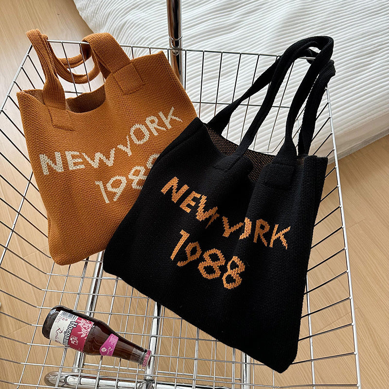 New York 1988 Women's Stylish Simple And Versatile Large Capacity Shoulder Tote