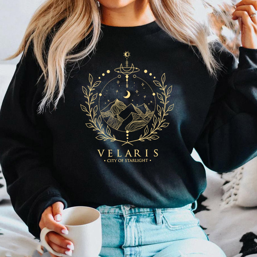 Velaris ACOTAR Graphic Print Crew Neck Pullover