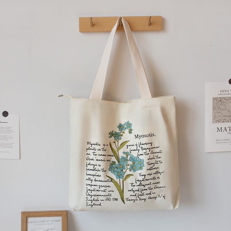 Light Academia Literary And Retro Large-capacity Student Class Tote  Canvas Bag