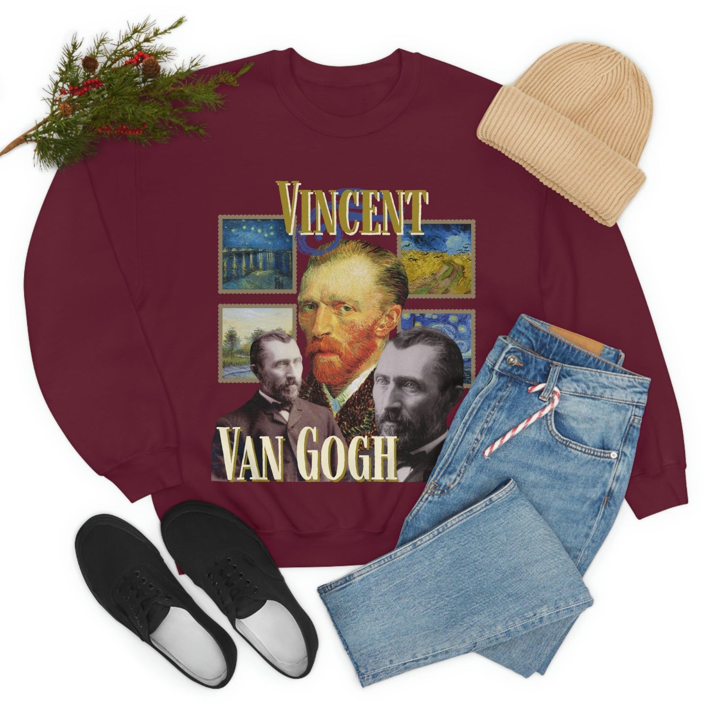 Vincent Van Gogh Sweatshirt, Y2K Style Bootleg Famous Post-Impressionish Artist Fan Retro Pullover Crewneck, Artist Gift