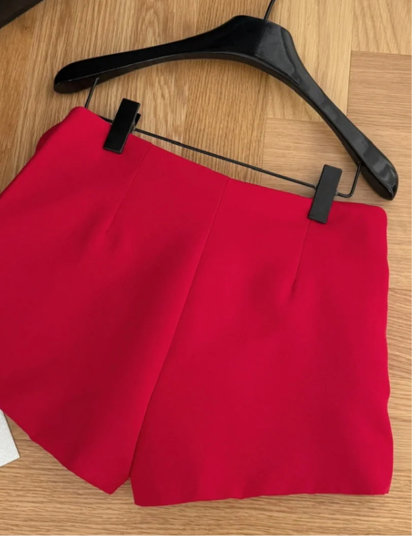High Waist Three-Dimensional Rose Shorts