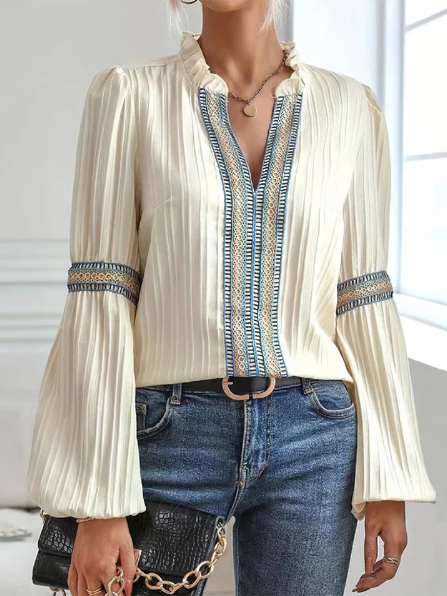 Luxurious V-Neck Blouse