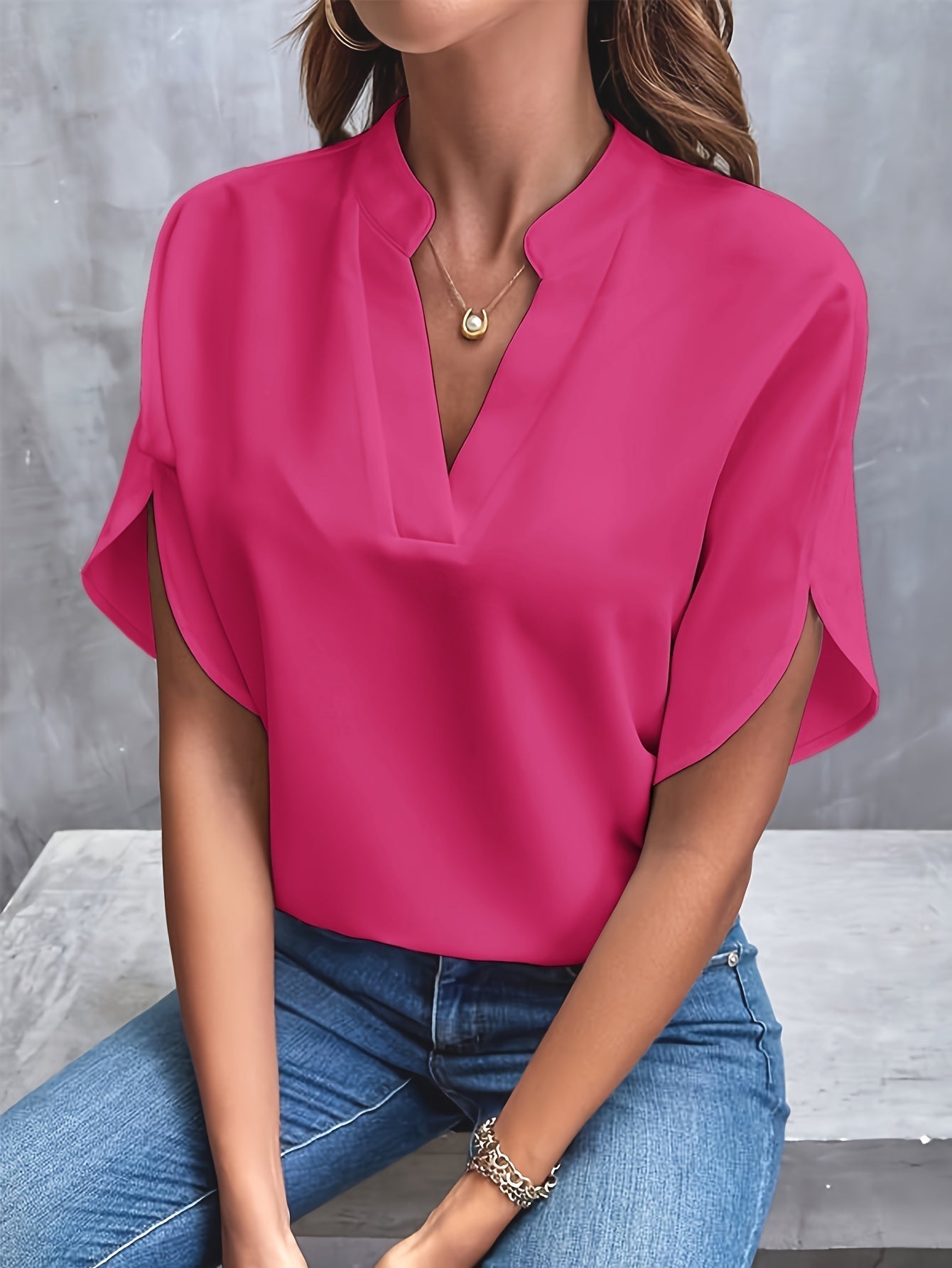 Relaxed V-Neck Blouse
