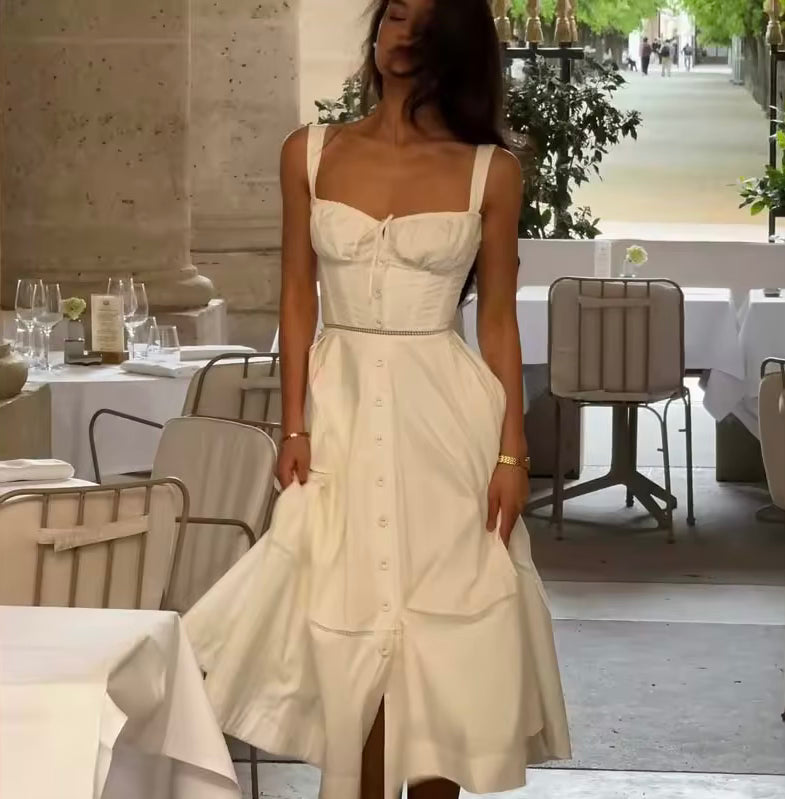 Patchwork Spliced Tie Up Strap Maxi Dress