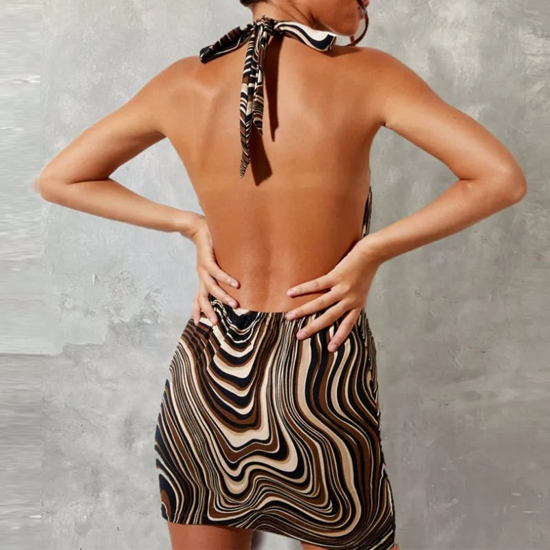 Halter Backless Mini Dress