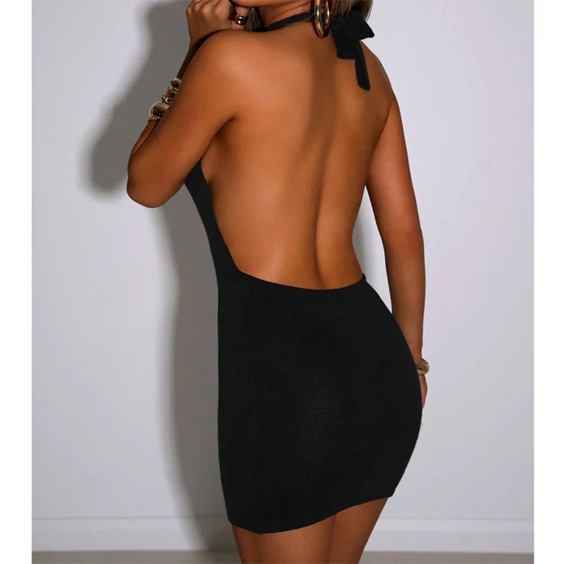 Halter Backless Mini Dress