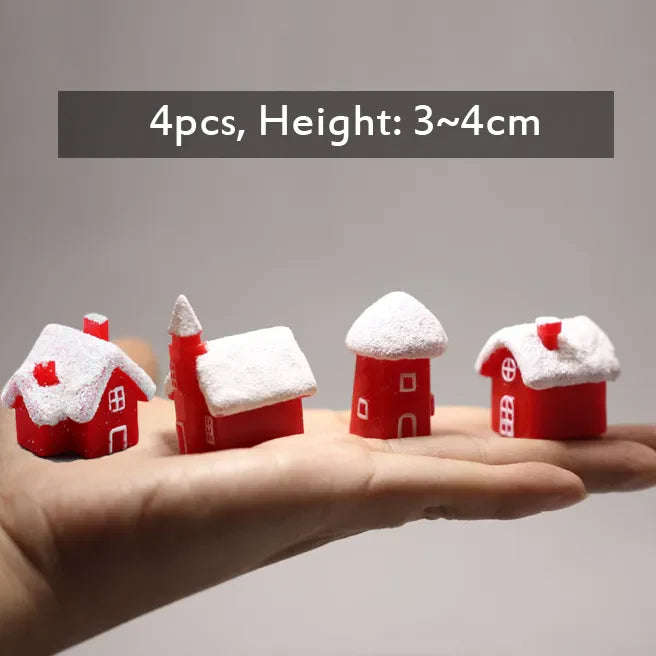 Miniature Christmas Tree Santa Claus Snowmen Gift Box Terrarium Accessories Fairy Garden Figurines Dollhouse Decor