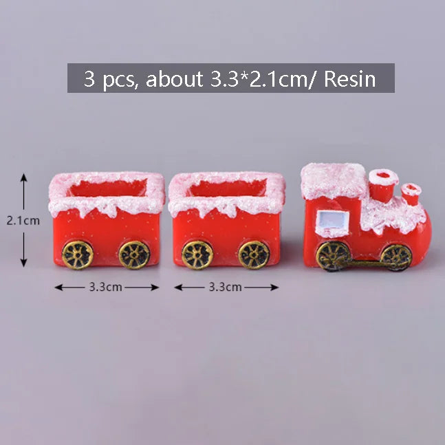 Miniature Christmas Tree Santa Claus Snowmen Gift Box Terrarium Accessories Fairy Garden Figurines Dollhouse Decor