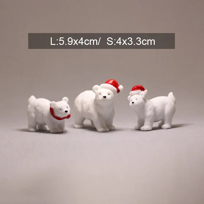 Miniature Christmas Tree Santa Claus Snowmen Gift Box Terrarium Accessories Fairy Garden Figurines Dollhouse Decor