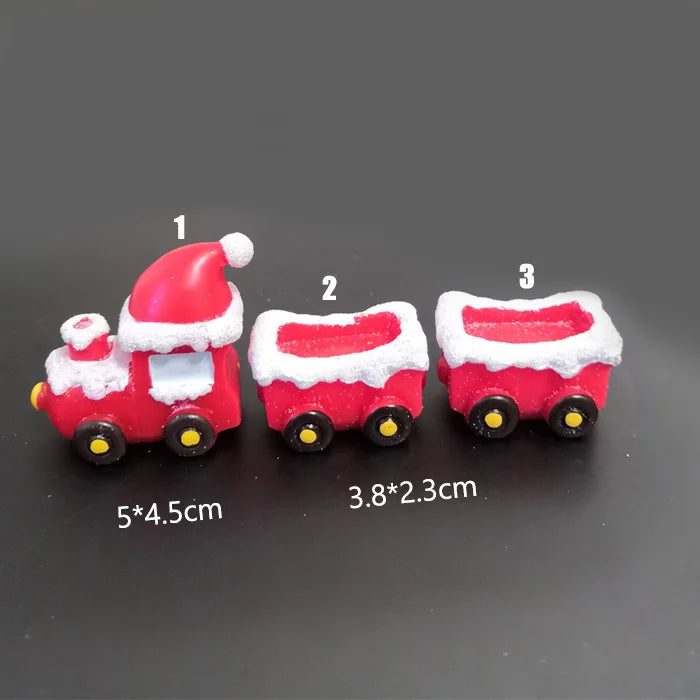 Miniature Christmas Tree Santa Claus Snowmen Gift Box Terrarium Accessories Fairy Garden Figurines Dollhouse Decor
