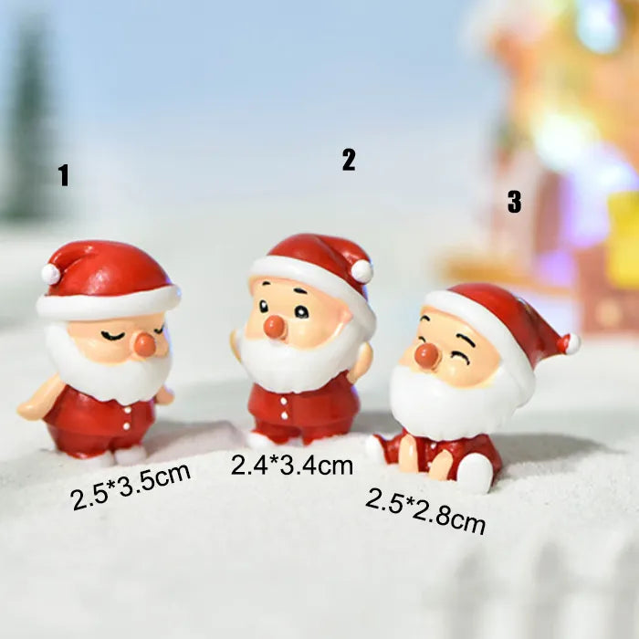 Miniature Christmas Tree Santa Claus Snowmen Gift Box Terrarium Accessories Fairy Garden Figurines Dollhouse Decor
