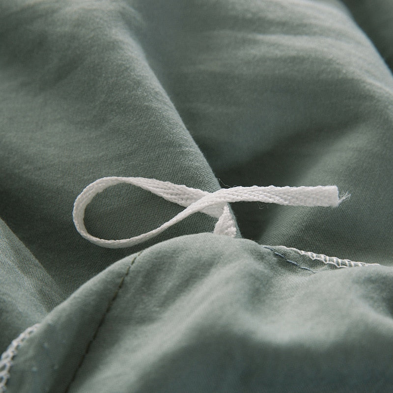 Product Solid Color 3/4 Pcs Bedding Set Microfiber Bedclothes Navy Blue Gray Bed Linens Duvet Cover Set Bed Sheet