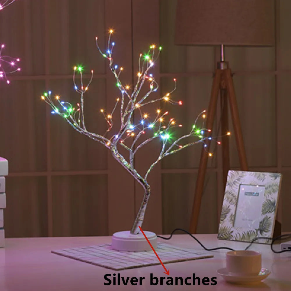 LED Night Lights Mini Christmas Tree Table Lamp Garland Fairy String Light Kid Gifts Home Indoor Room Decor Christmas Decoration