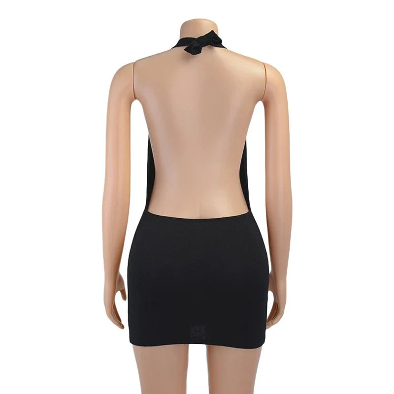Halter Backless Mini Dress