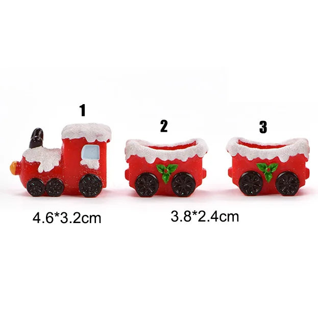 Miniature Christmas Tree Santa Claus Snowmen Gift Box Terrarium Accessories Fairy Garden Figurines Dollhouse Decor