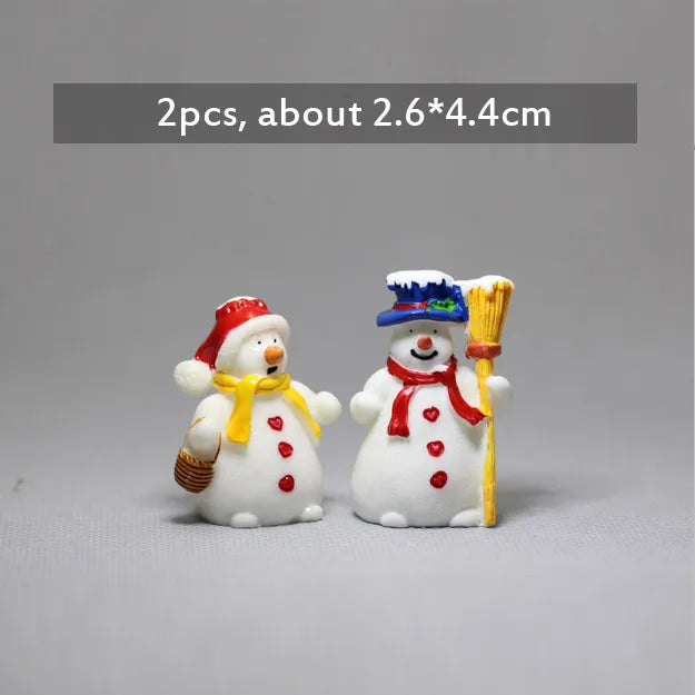 Miniature Christmas Tree Santa Claus Snowmen Gift Box Terrarium Accessories Fairy Garden Figurines Dollhouse Decor