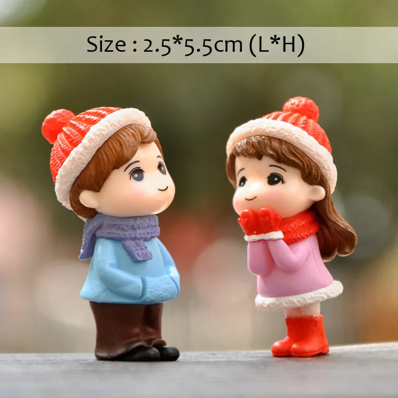 Miniature Christmas Tree Santa Claus Snowmen Gift Box Terrarium Accessories Fairy Garden Figurines Dollhouse Decor