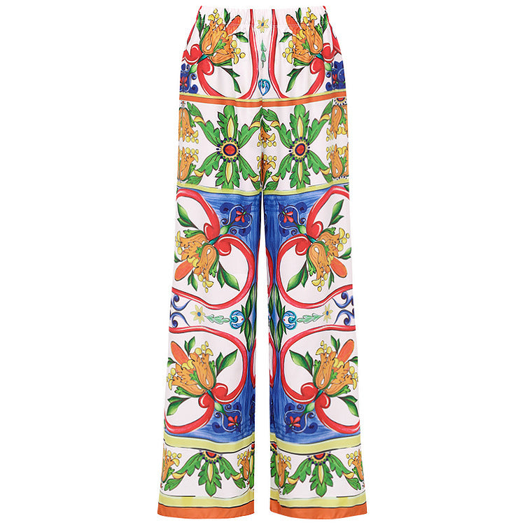 Women's Ruffled Enamel Print Beach Resort Swimsuit Suit