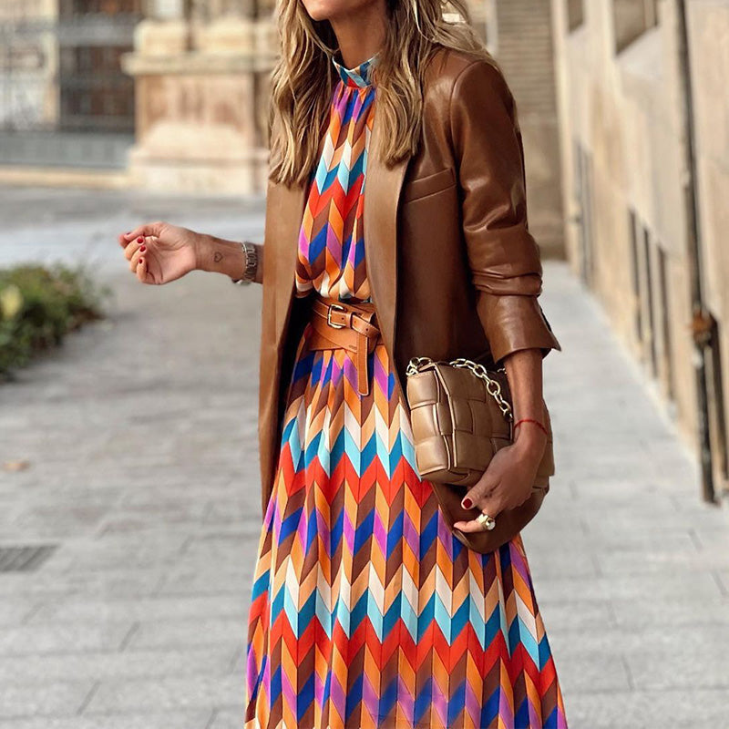 Vibrant Geometric Dress