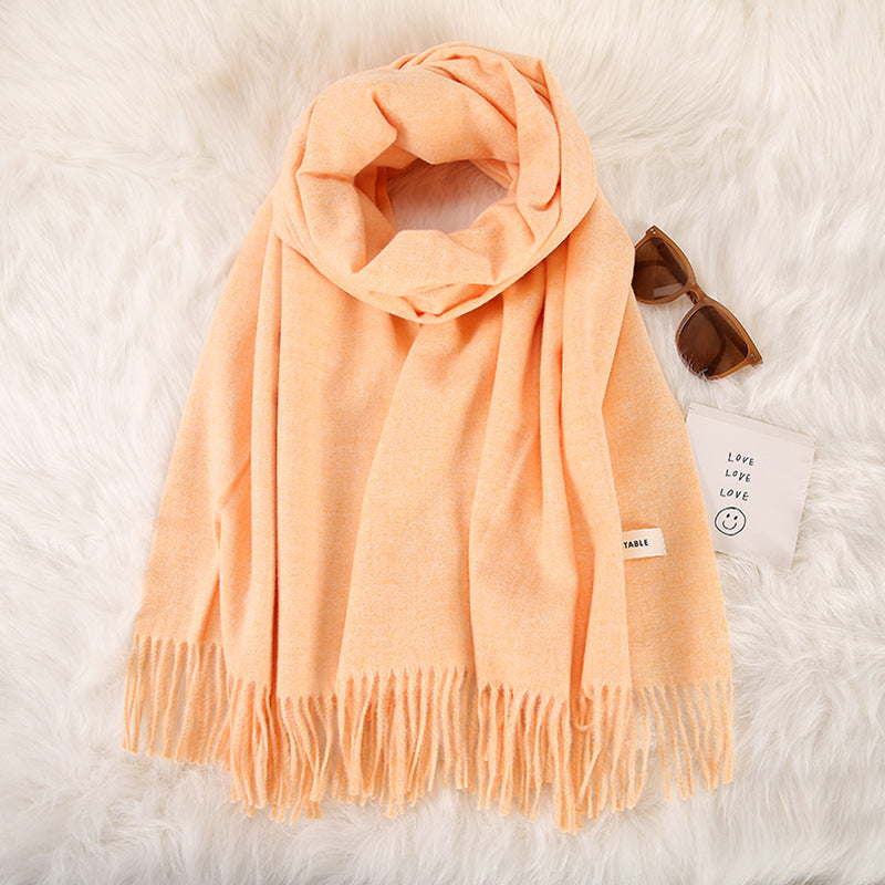 Women's Fashionable All-match Cashmere Tassel Double-sided Scarf