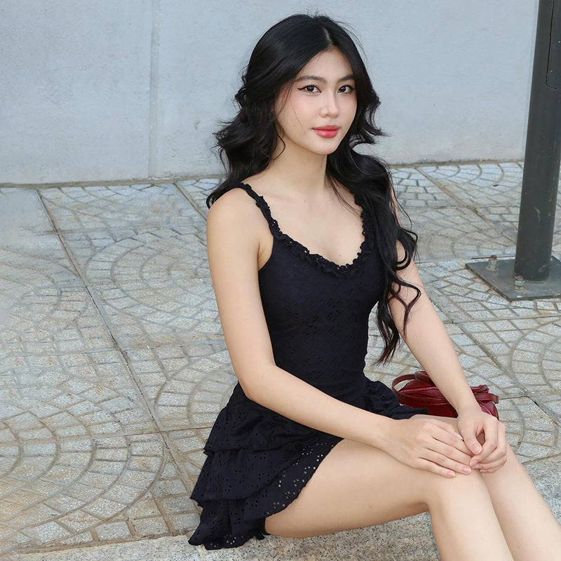 Frill Ruffle Skirt Cami Mini Dress