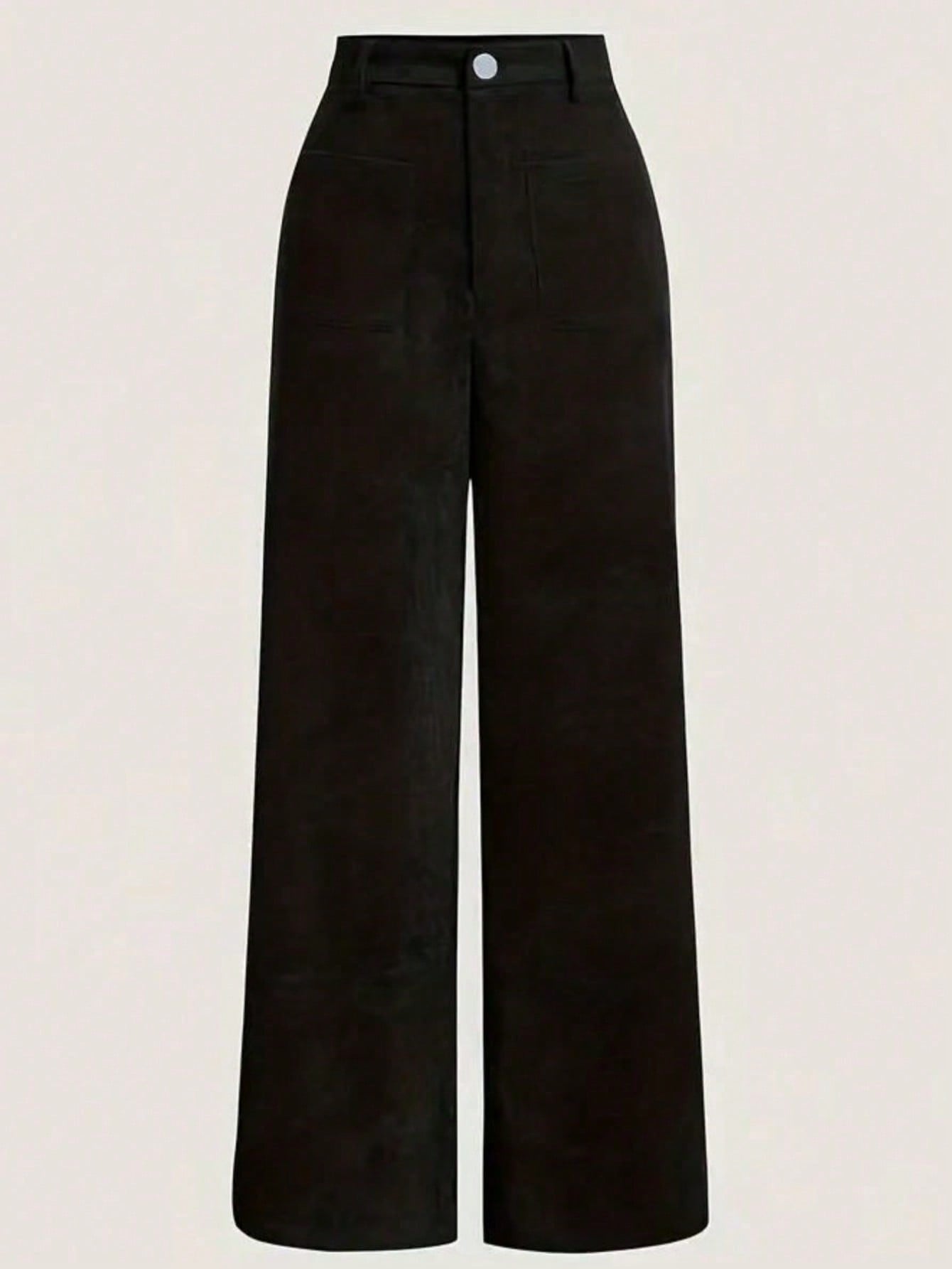 Women's Casual Straight-leg Solid Color Velvet Trousers