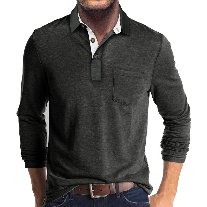 Men's Long-Sleeved Collared Tee