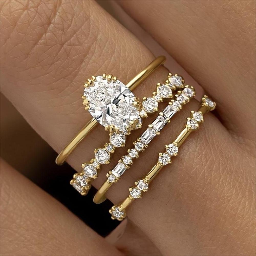 Gold Ring Fashion Ladies Three-piece Set