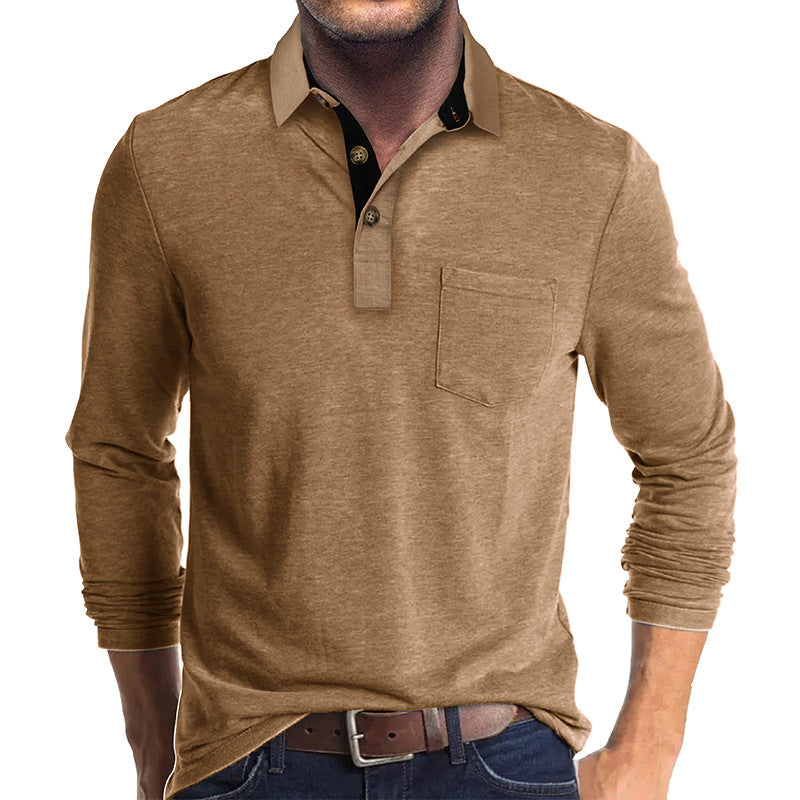 Men's Long-Sleeved Collared Tee